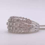 14kt Solid White Gold & Diamond Ring