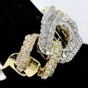 Glitzy Diamond Ring in Two Tone Gold