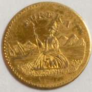 1886 Ca Gold Eureka Round 1/2 Dollar Size Gold Token