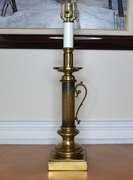 Vintage 3 Way Brass Handled Column Table Lamp