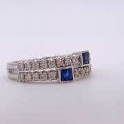 14kt Gold, Blue Sapphire, & Diamond Ring