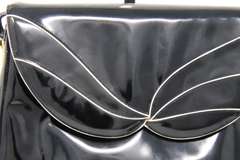 Bally Black Glossy Patent Leather Envelope Bag