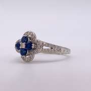 14kt Gold, Blue Sapphire, & Diamond Ring