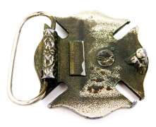 Vintage Fire Dept. Enameled Belt Buckle