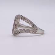 14kt Solid White Gold Diamond Band Ring
