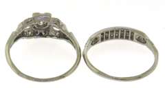 Dazzling Platinum Vintage Wedding Set