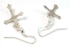 Sterling Silver Cross Earrings with Turquoise