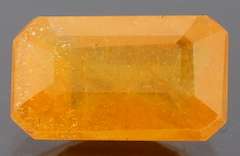 Vibrant 4.29ct emerald cut orange Sapphire