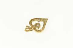 10K Yellow Gold Diamond Amethyst Blue Topaz Heart Pendant