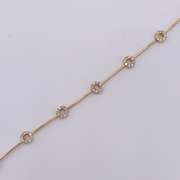 14kt Solid Yellow Gold & Diamond Station Bracelet