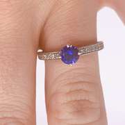 14kt Gold, Blue Sapphire, & Diamond Cocktail Ring