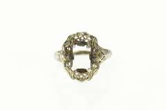 10K White Gold Art Deco Filigree Ornate Statement Setting Ring
