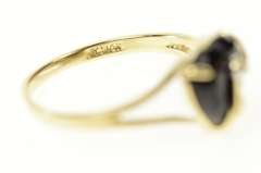 10K Yellow Gold Black Onyx Heart Love Symbol Diamond Ring