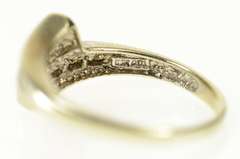 10K White Gold Round & Baguette Diamond Bypass Ring