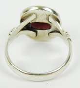 Sterling Silver Garnet Cabochon Ring, Size 7