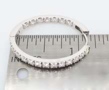Oval Diamond Inside Out Hoop Earrings in 18k