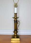 Vintage 3 Way Brass Handled Column Table Lamp
