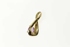 14K Yellow Gold Oval Amethyst Loop Design Drop Pendant