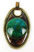 Big Mixed Metals Pendant with Huge Chrysocolla
