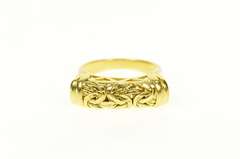 18K Yellow Gold Byzantine Chain Knot Squared Statement Band Ring