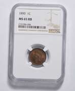 MS65 RB 1890 Indian Head Cent - Graded NGC