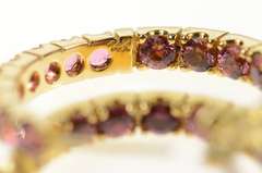 14K Yellow Gold Pink Tourmaline Inside Outside Statement Hoop Earrings