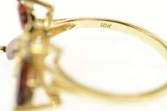 10K Yellow Gold Marquise Garnet Butterfly Change Symbol Ring
