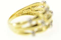 18K Yellow Gold Diamond Layered Look Statement Band Ring