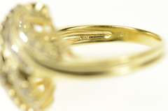 14K Yellow Gold 1.04 Ctw Diamond Encrusted Bypass Statement Ring