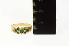 14K Yellow Gold Victorian Sim. Emerald Ornate Statement Ring