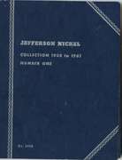Complete Set of 61 Jefferson Nickels 1938 to 1961-D. Album