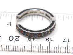 Effy Black Enamel Multi Color Sapphire Hoops
