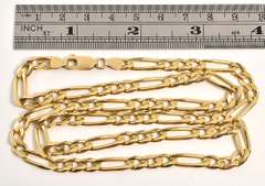Popular 14k yellow Gold Figaro Necklace