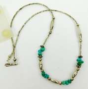 Vintage Native American Sterling Turquoise Necklace