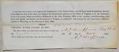 1865 Confederate States Oath Of Allegience Virginia Wythe County