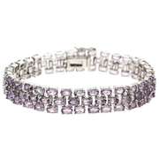 21.8ct Amethyst Three-Row Tennis Bracelet