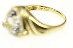 10K Yellow Gold Trillion Cubic Zirconia Solitaire Statement Ring