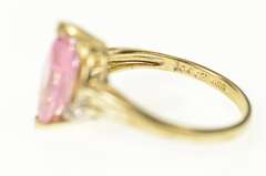 10K Yellow Gold Pink Cubic Zirconia Diamond Accent Bypass Ring