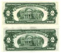 Two (2) Gem CU 1928-G Series $2 Red Seal Notes