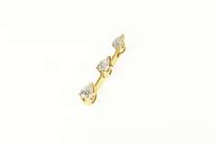 14K Yellow Gold 0.45 Ctw Tiered Pear Diamond Drop Bar Pendant