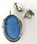 Sterling Wedgwood Large Pin/Pendant & Earrings