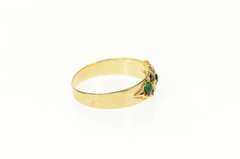 14K Yellow Gold Victorian Sim. Emerald Ornate Statement Ring