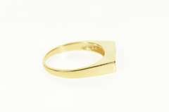 14K Yellow Gold Squared Diamond Wedding Band Stackable Ring