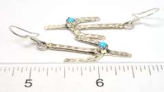 Sterling Silver Cactus Earrings with Turquoise