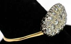 Antique-Style 0.75CTW Diamond Cluster Ring in 14KT 2-Tone Gold