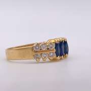 18kt Solid Yellow Gold Gemstone & Diamond Ring