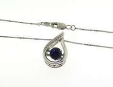 Sterling Silver Blue Gemstone Pendant on Chain
