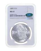 MS61 1885-S Morgan Silver Dollar - CAC - Graded NGC