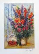 Marc Chagall, Bouquet With Bowl of Cherries