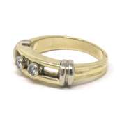 Powerful Yellow Gold Diamond Floating Band